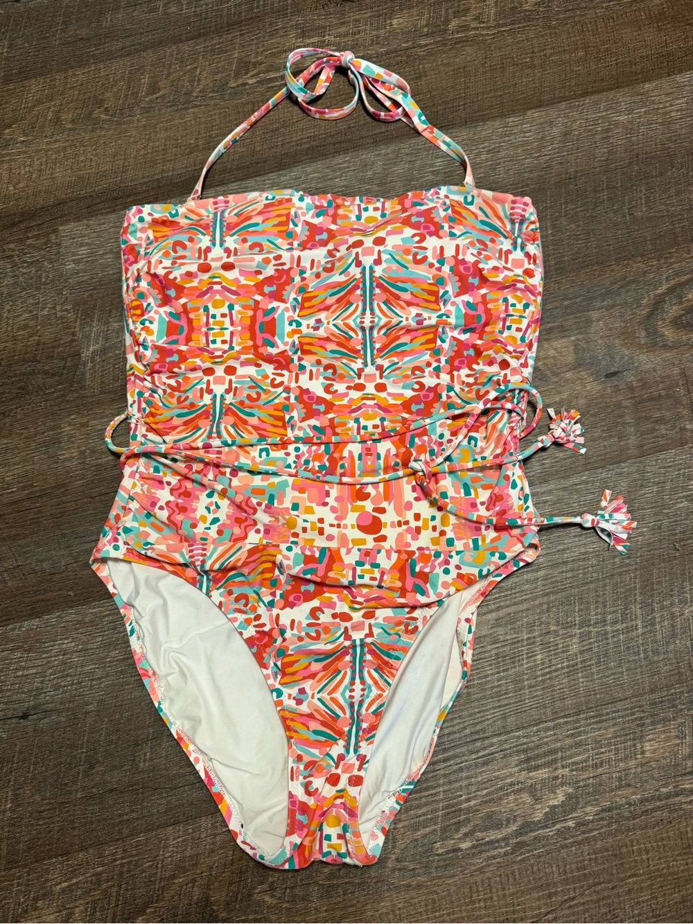 Helen Jon Tassel Belt Bandeau One-Piece | Jungle De Rio Sz L - Picture 3 of 15
